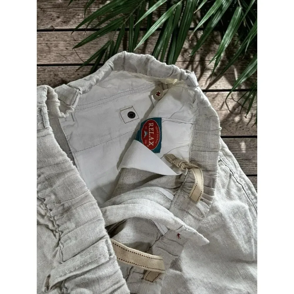 Tommy Bahama Beige Shorts Sz Medium 100% Linen Relax 10
